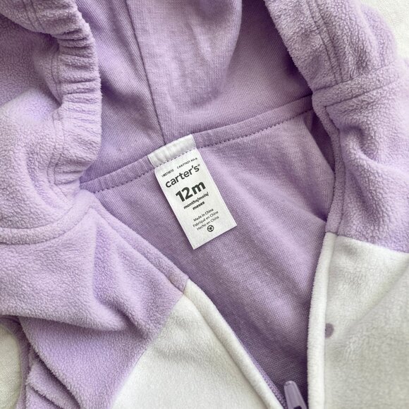 🪴5/$30 9-12 Months Unicorn Purple Fleece Carter's Costume Baby Infant Halloween - Picture 3 of 5